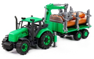 TRAKTOR PROGRESS Z PODNOŚNIKIEM PRZYCZEPA DO PRZEWOZU DREWNA WADER-POLESIE