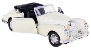 MERCEDES-BENZ 300S CABRIO MODEL WELLY 1:34-39 KREMOWY BEZ DACHU