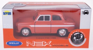 TRABANT P50 / P60 MODEL METALOWY WELLY 1:34-39 CZERWONY