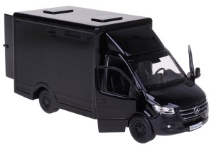 MERCEDES-BENZ SPRINTER BOX VAN MODEL METALOWY KINSMART CZARNY 1:48