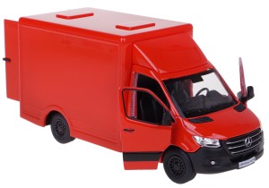  MERCEDES-BENZ SPRINTER BOX VAN MODEL METALOWY KINSMART CZERWONY 1:48