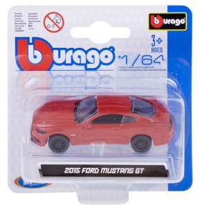 FORD MUSTANG GT 2015 MODEL METALOWY BBURAGO 1:64 CZERWONY