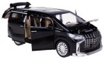  TOYOTA ALPHARD 1:24 MODEL METAL ŚWIATŁO DŹWIĘKI OTWIERANE ELEMENTY CZARNY