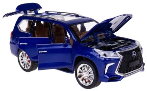 LEXUS LX570 1:24 MODEL METAL ŚWIATŁO DŹWIĘKI OTWIERANE ELEMENTY NIEBIESKI