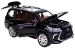  LEXUS LX570 1:24 MODEL METAL ŚWIATŁO DŹWIĘKI OTWIERANE ELEMENTY CZARNY