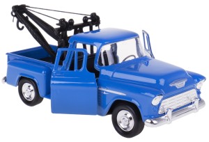  1955 CHEVROLET STEPSIDE TOW TRUCK MODEL METALOWY WELLY 1:34-39 NIEBIESKI
