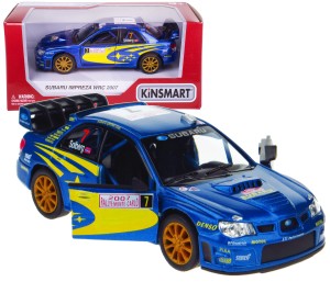 SUBARU IMPREZA WRC 2007 MODEL METALOWY KINSMART 1:36 BOX