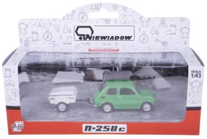  FIAT 126p + PRZYCZEPKA NIEWIADÓW N250C KOLEKCJA PRL 1:43 ZIELONY