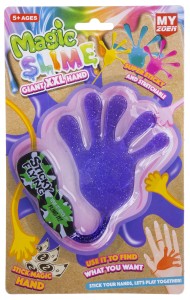 ŁAPKA ŻELOWA Z BROKATEM I RĄCZKĄ PRZYLEPNA GLUT STICKY HAND FIOLETOWY