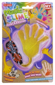  ŁAPKA ŻELOWA Z BROKATEM I RĄCZKĄ PRZYLEPNA GLUT STICKY HAND ŻÓŁTY