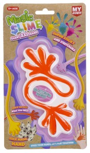  PODWÓJNA ŁAPKA ŻELOWA 30 CM PRZYLEPNA GLUT SLIME STICKY HAND CZERWONA