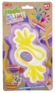  PODWÓJNA ŁAPKA ŻELOWA 30 CM PRZYLEPNA GLUT SLIME STICKY HAND ŻÓŁTA