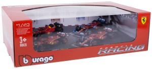  FERRARI ZESTAW BOLIDÓW F1 MODELE BBURAGO 1:43 4 SZTUKI LECLERC
