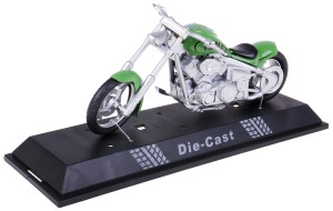   HARLEY 1000CC CHOPPER MODEL MOTOCYKLA 15 CM PLASTIK METAL MOTOR ZIELONY