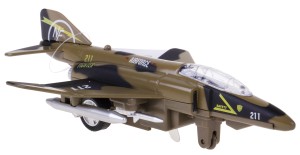  SAMOLOT BOJOWY F-4 MYŚLIWIEC WOJSKOWY 15,5 CM NAPĘD ŚWIATŁO DŹWIĘK KHAKI