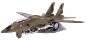  SAMOLOT BOJOWY F-14 MYŚLIWIEC WOJSKOWY 15,5 CM NAPĘD ŚWIATŁO DŹWIĘK KHAKI