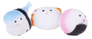 SUSHI 3 SZT. GNIOTKI SQUISHY DO ŚCISKANIA ANTYSTRESOWE