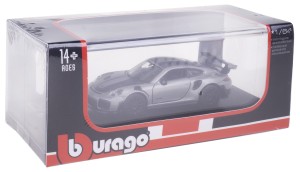Porsche 911 GT2 RS 1:64 BBURAGO SZARY MODEL SAMOCHODU GABLOTA 18-59089