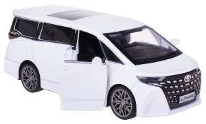 TOYOTA ALPHARD MODEL METAL PLASTIK 1:43 Z NAPĘDEM ŚWIATŁO DŹWIĘK BIAŁY
