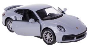  PORSCHE 911 TURBO MODEL METAL PLASTIK 1:43 Z NAPĘDEM ŚWIATŁO DŹWIĘK SZARY