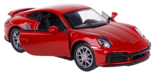 PORSCHE 911 TURBO MODEL METAL PLASTIK 1:43 Z NAPĘDEM ŚWIATŁO DŹWIĘK CZERWON