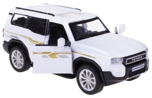 TOYOTA LAND CRUISER PRADO METAL PLASTIK 1:43 Z NAPĘDEM ŚWIATŁO DŹWIĘK BIAŁY