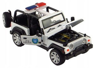 JEEP POLICYJNY METALOWY ŚWIATŁO DŹWIĘK 1:30