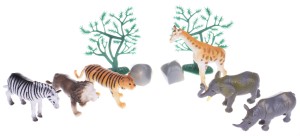 ZESTAW ZWIERZĄT DZIKICH AKCESORIA 10 EL. MAŁE ZOO