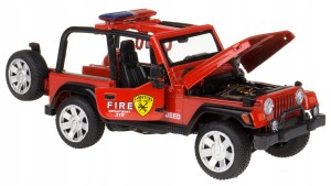 JEEP STRAŻ POŻARNA METALOWY ŚWIATŁO DŹWIĘK 1:30 