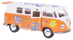VOLKSWAGEN CLASSICAL BUS T1 1962 1:32 HIPISI KINSMART POMARAŃCZOWY